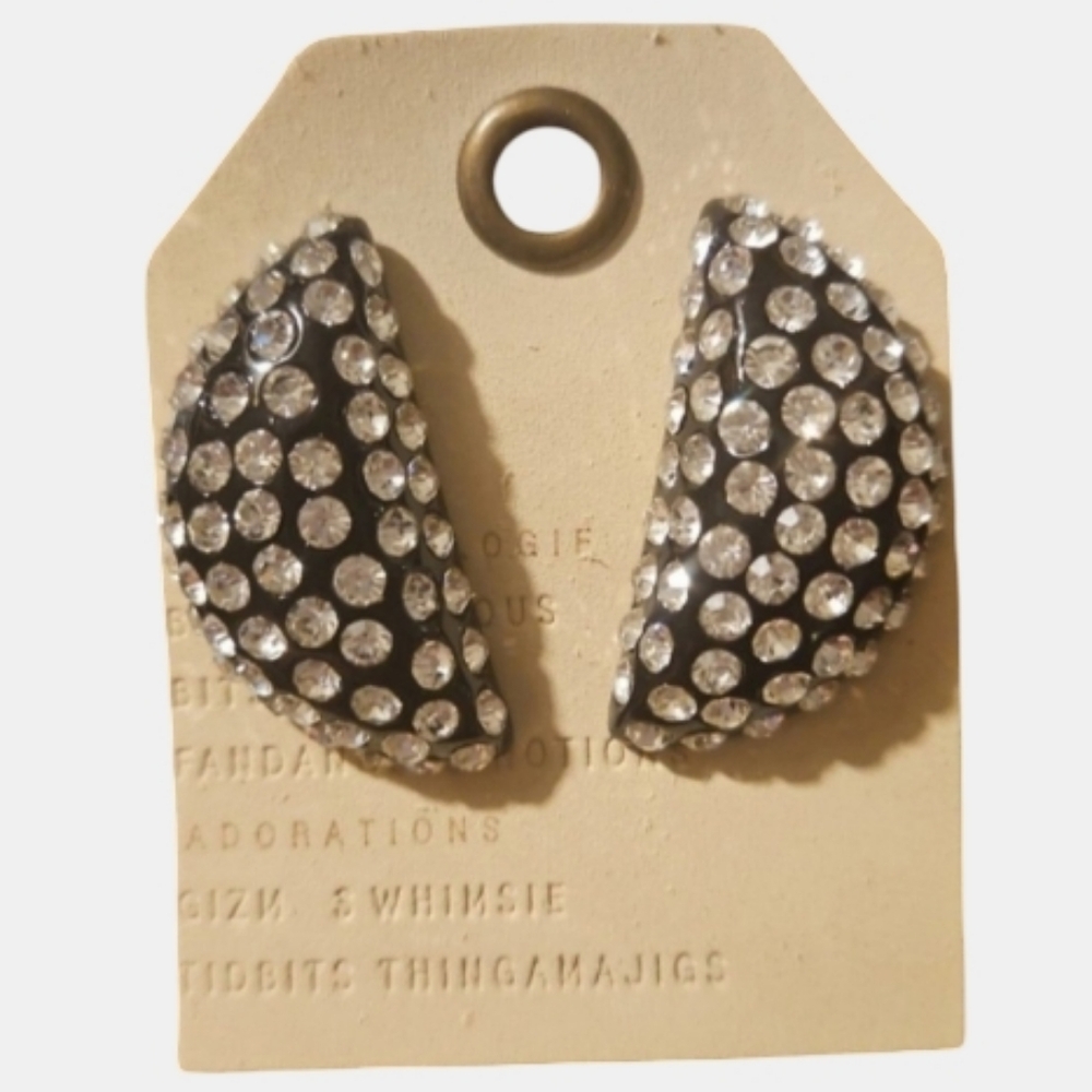 Anthropologie Black and Crystal Earrings